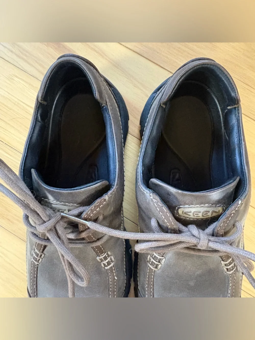 KEEN Portsmouth II Shoes Mens Sz 8.5 Brown Leather Waterproof Oxfords